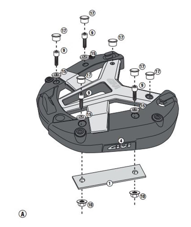 GİVİ SR2117 YAMAHA X-MAX 125-250 (14) ARKA ÇANTA DEMİRİ