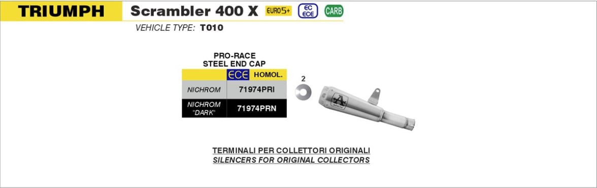 ARROW TRIUMPH SCRAMBLER 400X EGZOZ 24-25