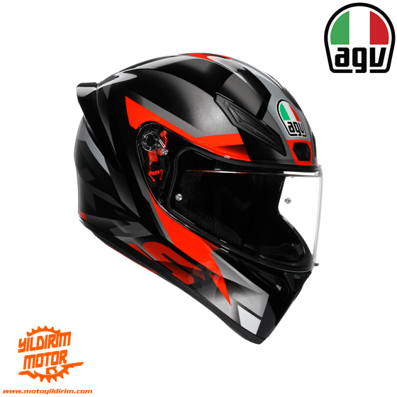 AGV K1 S E2206 FASTLAP BLACK GREY RED KAPALI KASK