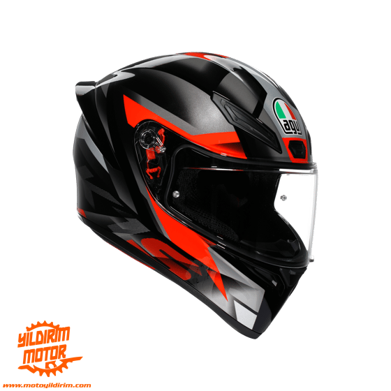 AGV K1 S E2206 FASTLAP BLACK GREY RED KAPALI KASK