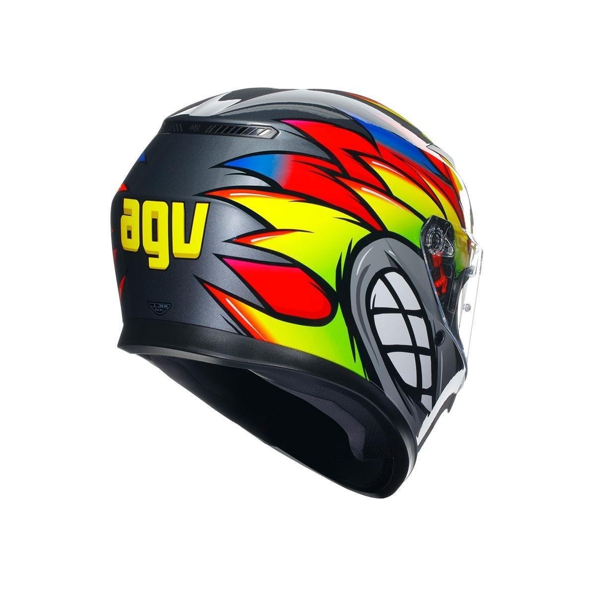 AGV K3 MPLK BIRDY 2.0 GRİ SARI KIRMIZI KASK
