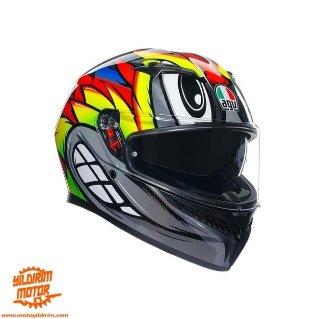 AGV K3 MPLK BIRDY 2.0 GRİ SARI KIRMIZI KASK