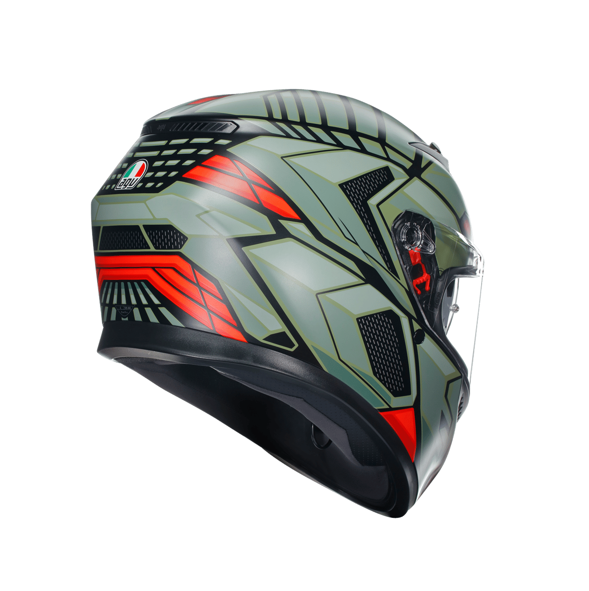 AGV K3 MPLK DECEPT MATT SİYAH YEŞİL KIRMIZI KASK