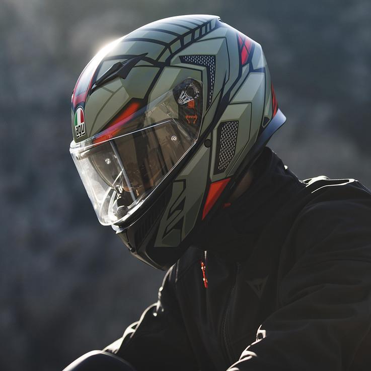 AGV K3 MPLK DECEPT MATT SİYAH YEŞİL KIRMIZI KASK