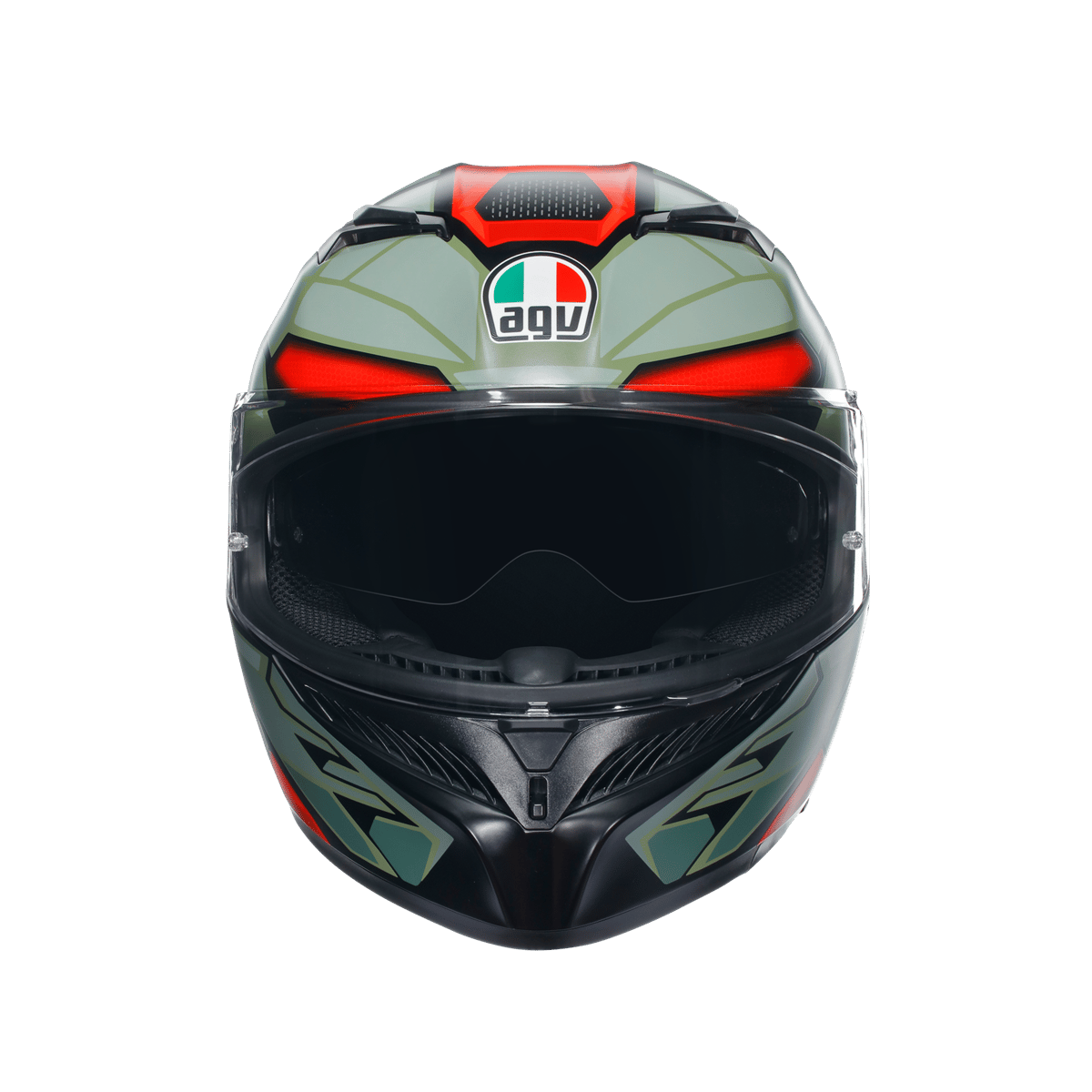 AGV K3 MPLK DECEPT MATT SİYAH YEŞİL KIRMIZI KASK