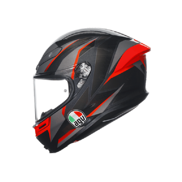 AGV K6S MPLK SLASHCUT BLK GRİ KIRMIZI KAPALI KASK