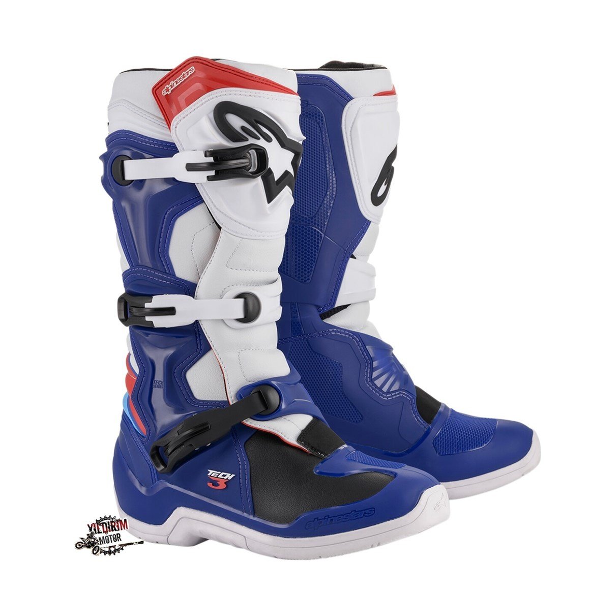 ALPİNESTARS TECH3 MAVİ BEYAZ KIRMIZI BOT
