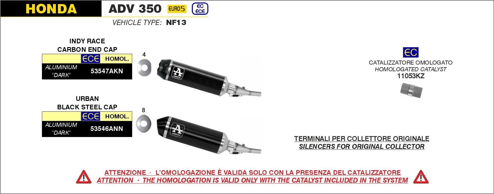 ARROW HONDA ADV 350 ALİMİNYUM SİYAH EGZOZ 22-24