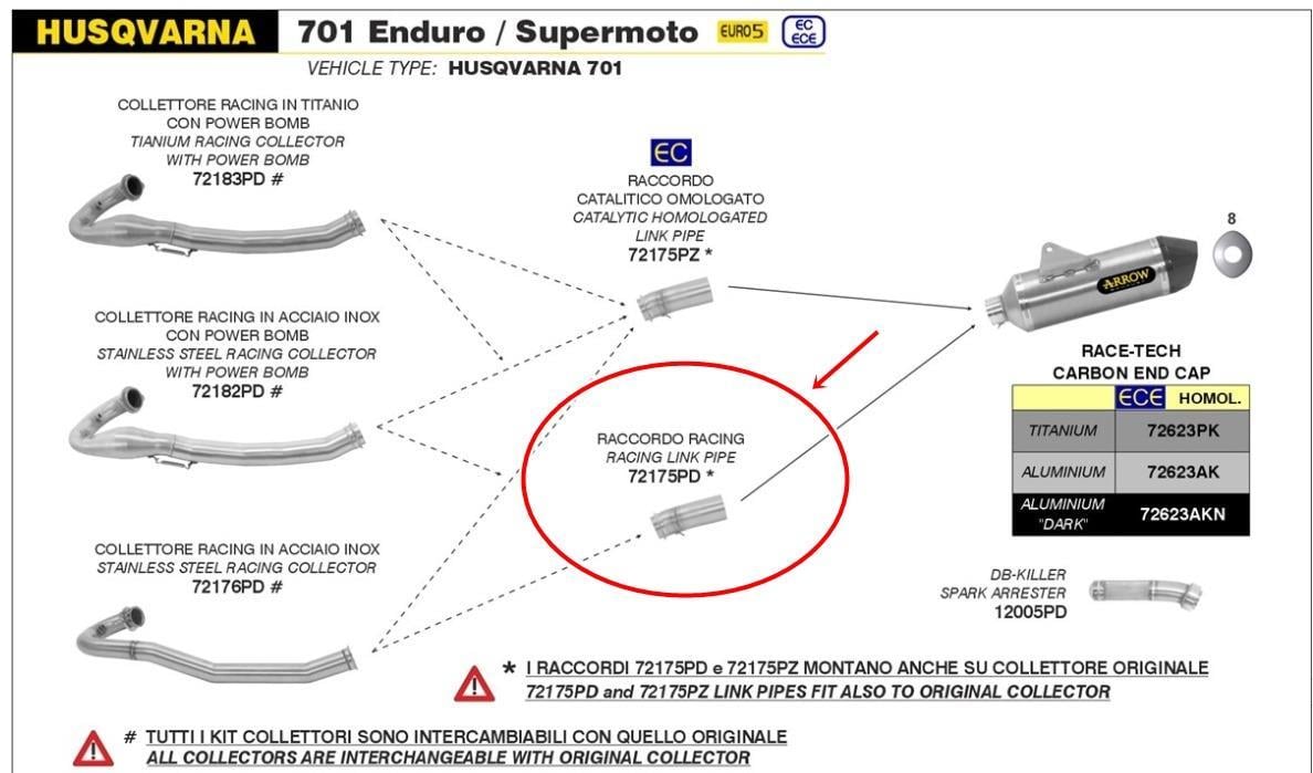 ARROW HUSQVARNA 701 ENDURO EGZOZ ARA BORU 21-23