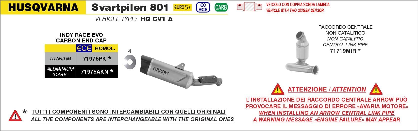 ARROW HUSQVARNA SVARTPİLEN 801 EGZOZ 24-25