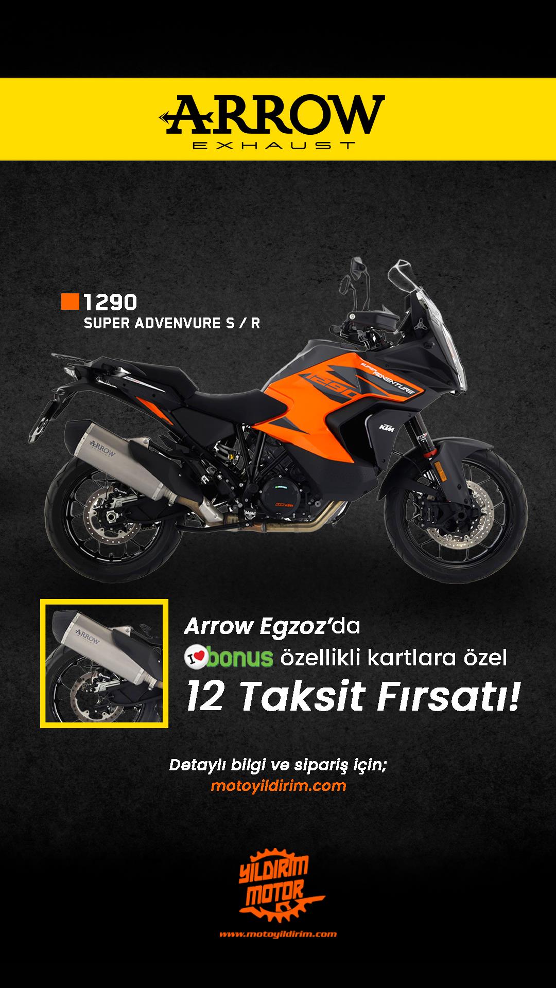 ARROW KTM 1290 SUPER ADV TİTANYUM EGZOZ SİYAH 21-24