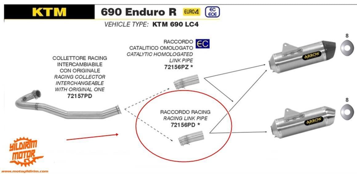 ARROW KTM 690 SMC/ENDURO EGZOZ BAĞLATISI 19-24