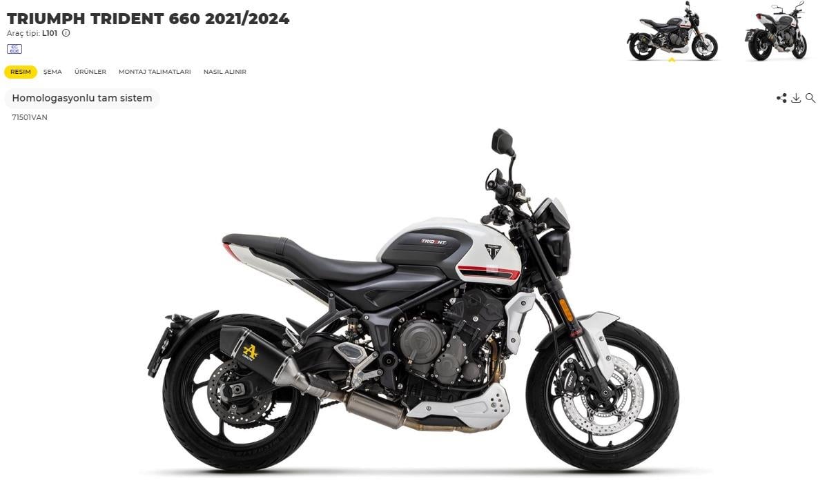 ARROW TRIUMPH TRIDENT 660 FULL EGZOZ 21-24