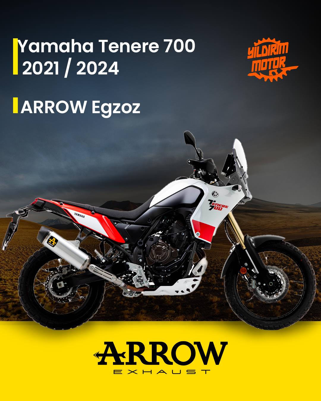 ARROW YAMAHA TENERE 700 ALİMİNYUM SİYAH EGZOZ 19-23