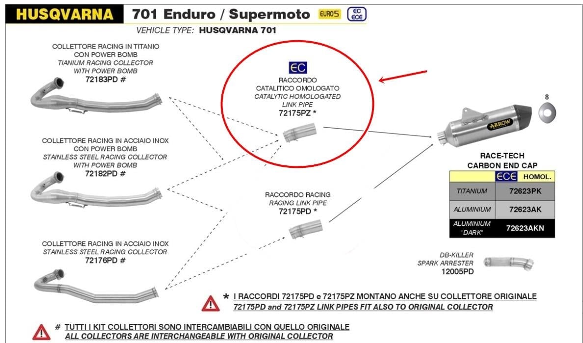 ARROW HUSQ 701 EGZOZ ARA BORU HOMOLOGATED