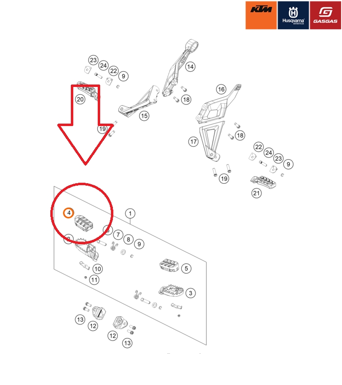 KTM 1290/1390 ADV SAĞ AYAK BASAK PLASTİĞİ