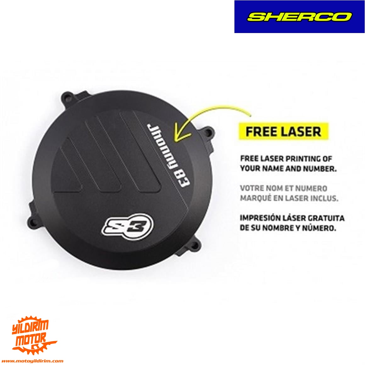 S3 SHERCO GÜÇLENDİRİLMİŞ DEBRİYAJ KAPAK SİYAH 14-26