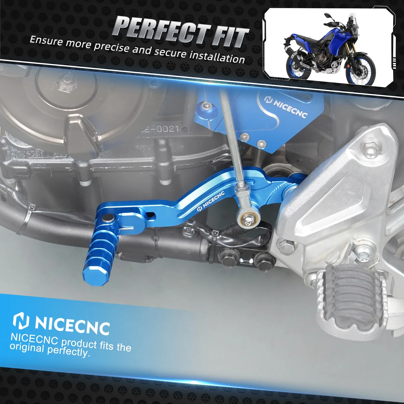 NICECNC TENERE 700 VİTES PEDALI MAVİ