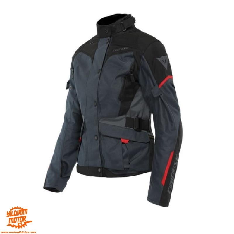 DAINESE TEMPEST 3 EBONY BLACK LAVA RED D-DRY KADIN MONT