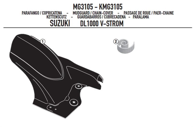 GİVİ MG3105 SUZUKI DL 1000 V-STROM (14-15) ZİNCİR MUHAFAZA VE ÇAMURLUK