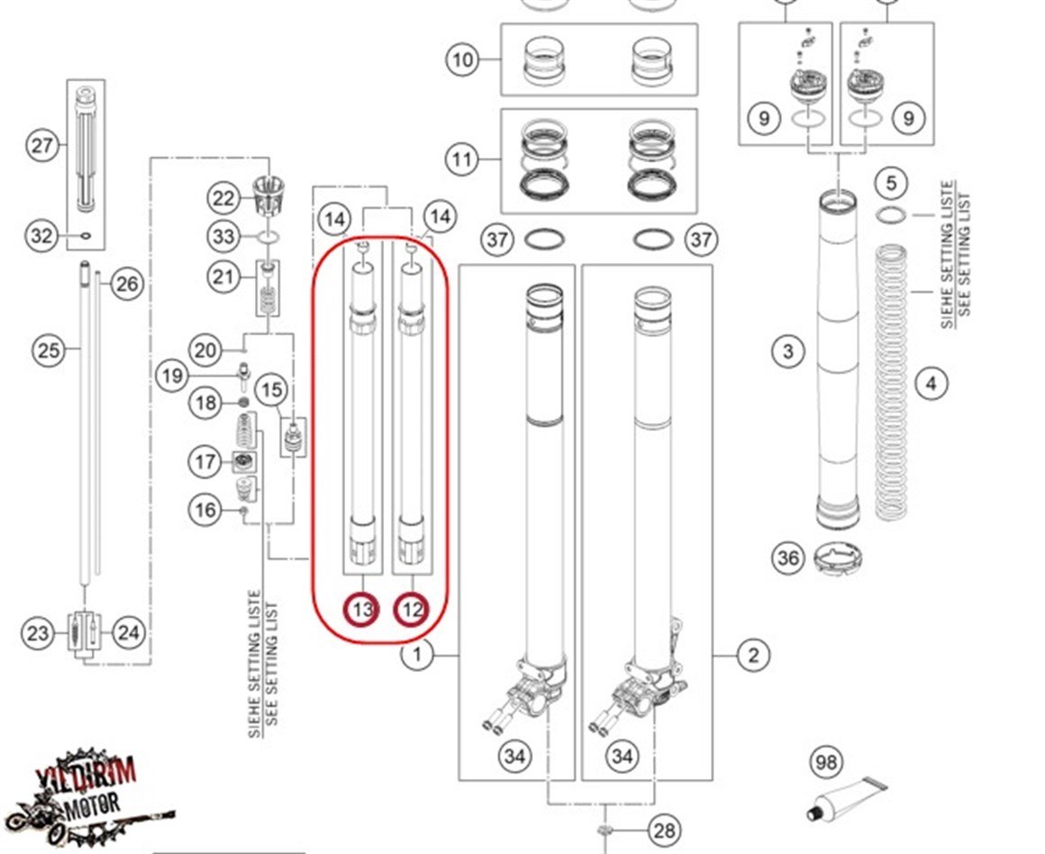 GAS GAS MODELLER ÖN AMORTİSÖR SAĞ SOL İÇ BORU 21-22