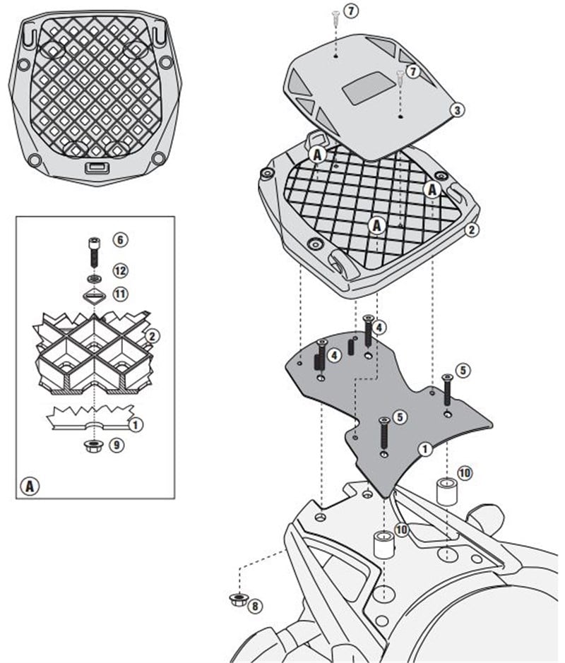 GİVİ SR3101 SUZUKİ DL 650 V-STROM (11-15) ARKA ÇANTA TAŞIYICI