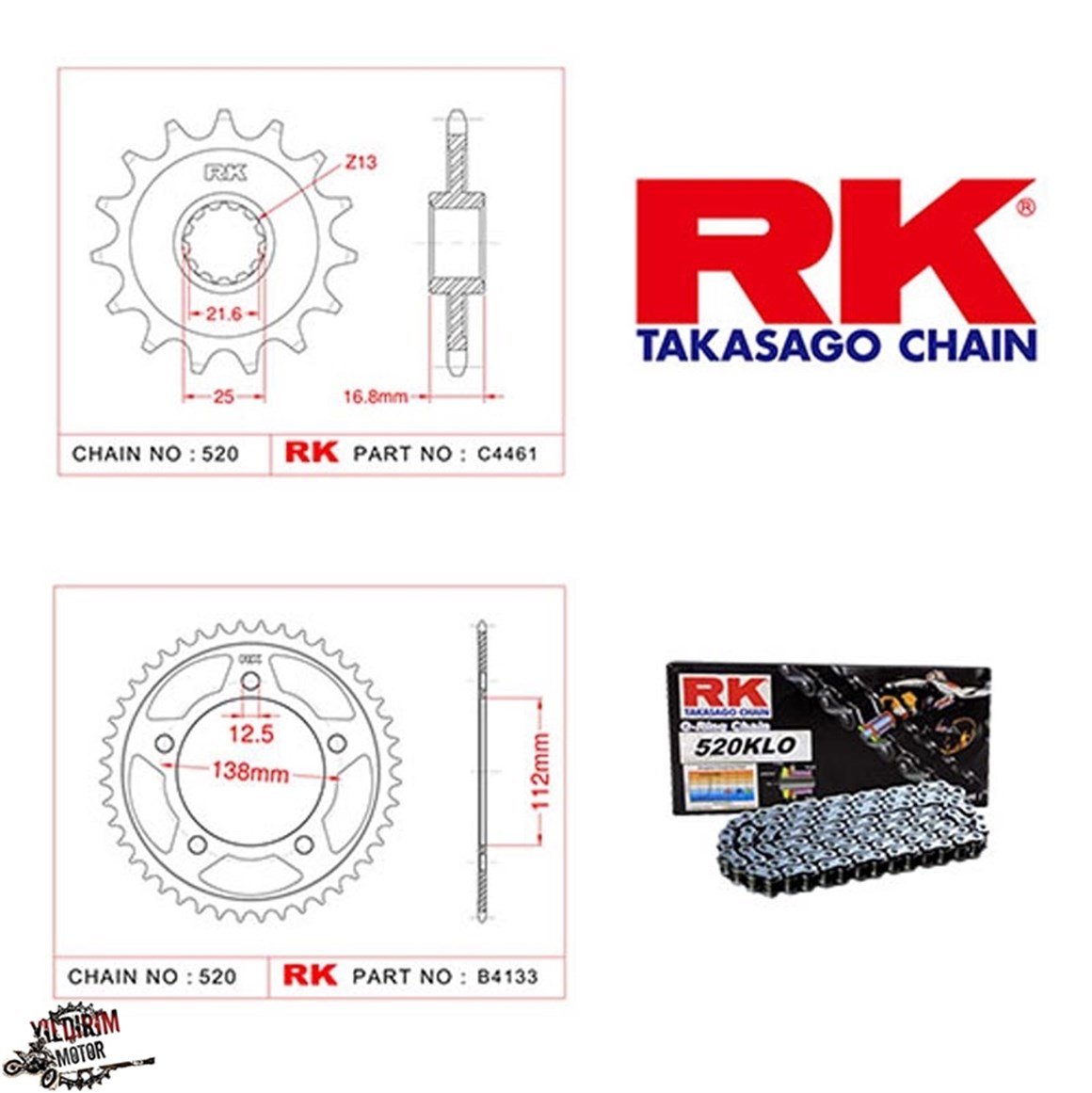 Honda NC 750 S/X RK Zincir Dişli Seti 14-18
