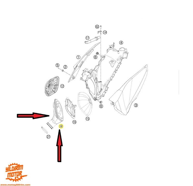 HUSQ TE 250/300 HAVA FİLTRE BAĞLANTISI 13-14