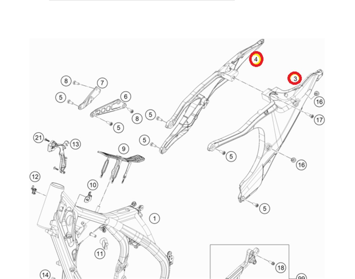 Husqvarna 2020 FE TE Arka Kuyruk Şasi 