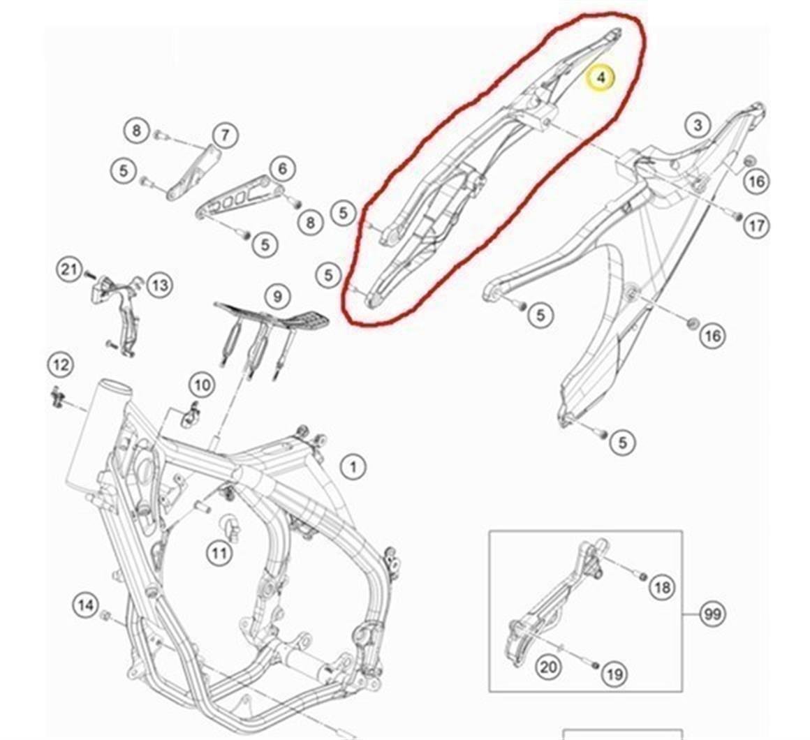  Husqvarna FE TE Modeller Arka Kuyruk Şase sağ 20-23