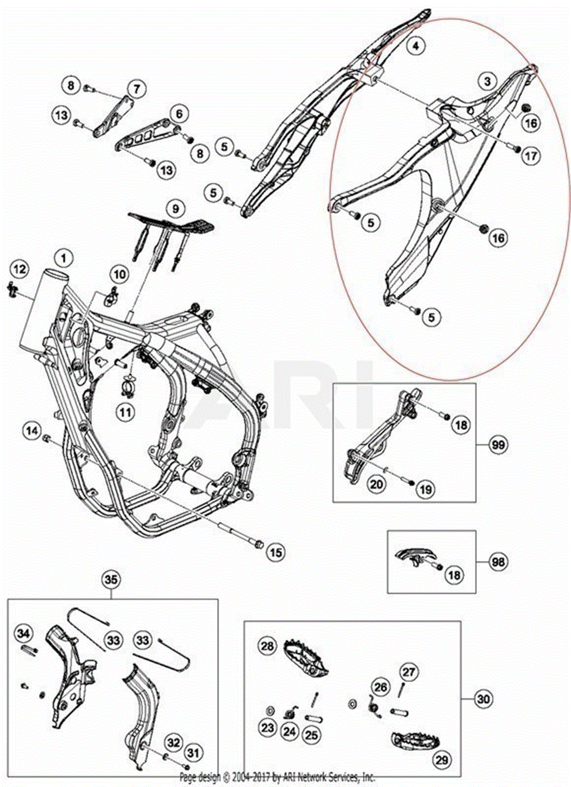 HUSQVARNA FE TE MODELLER ARKA KUYRUK ŞASE SOL 20-23