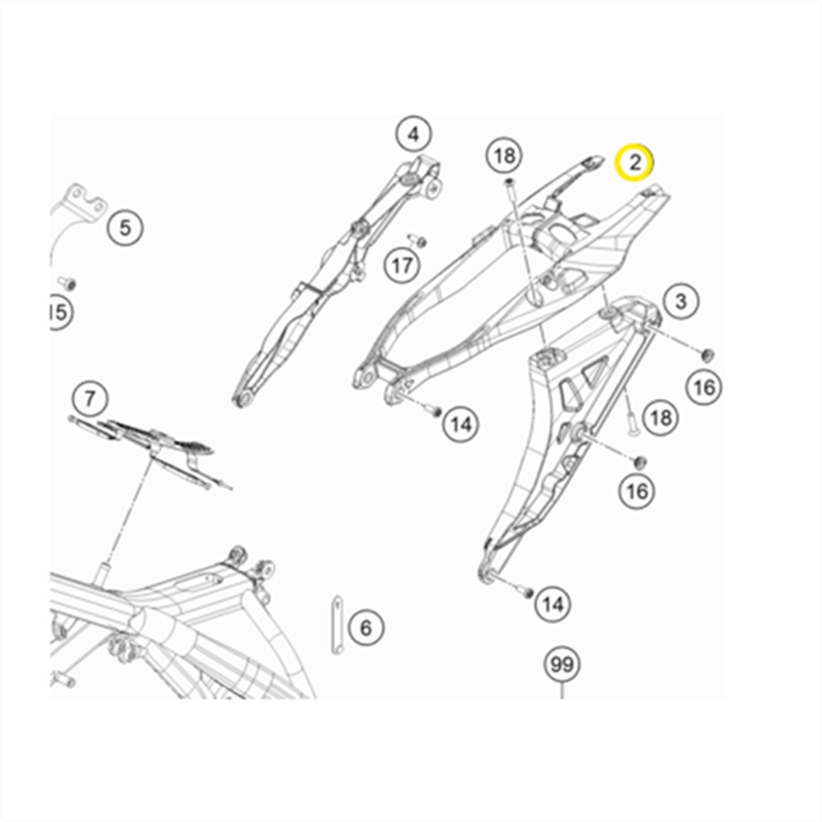 Husqvarna FE TE Modeller Arka Kuyruk Şase 18-19