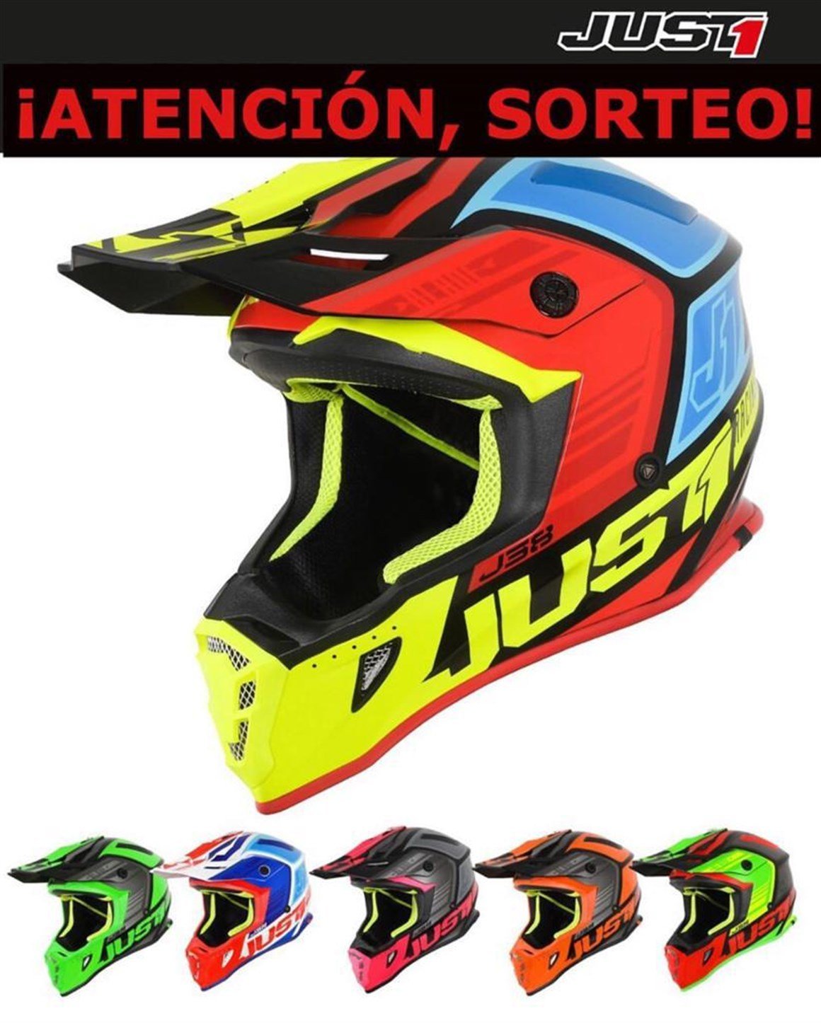 JUST1 J38 BLADE BLACK-YELLOW-RED-BLUE KASK