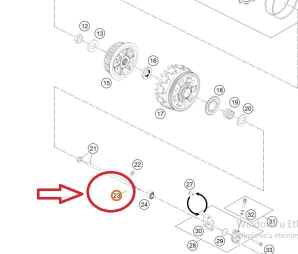 KTM 1290 SUPER ADV DEBRİYAJ ALT MERKEZ PİMİ 2024
