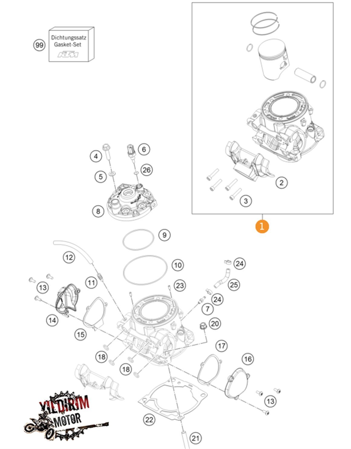 KTM 2018 EXC 300 TPİ SİLİNDİR PİSTON SET