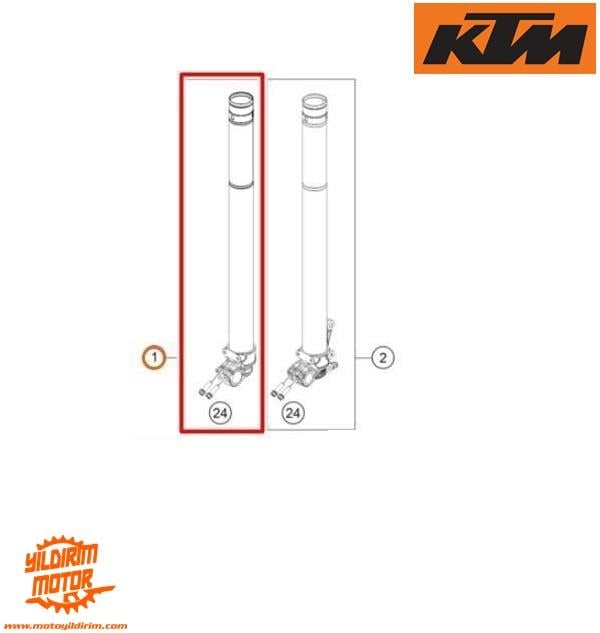 KTM 2024 EXC 250 SAĞ AMORTİSÖR İÇ BORU