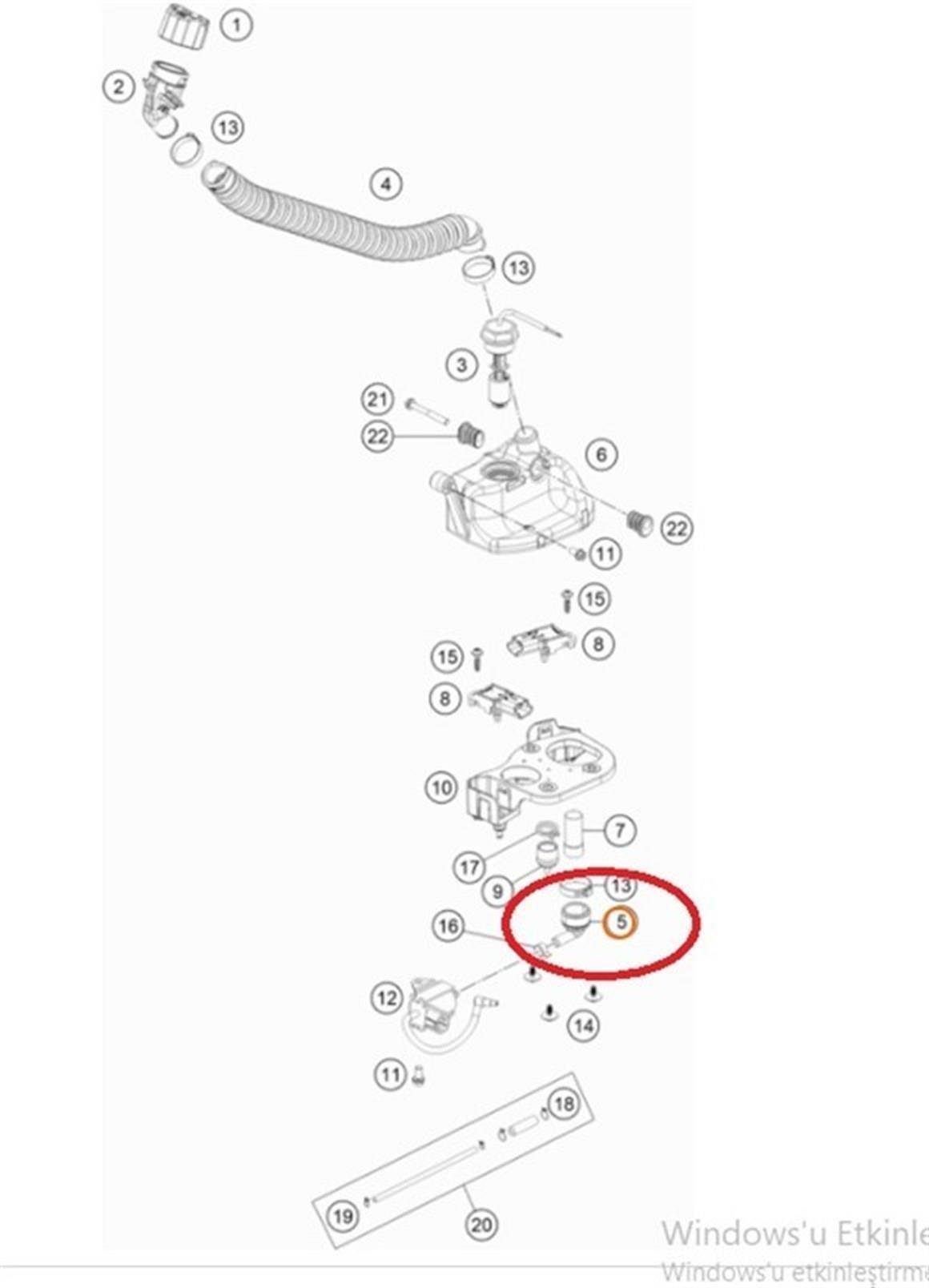 KTM HUSQ GASGAS 250/300 17-23 YAĞ TANKI ÇIKIŞI