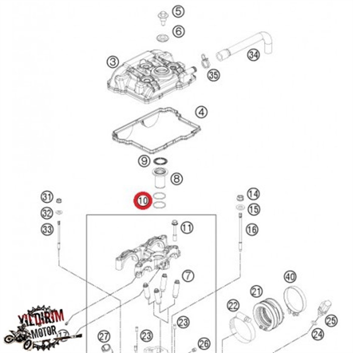 KTM 250/350 EXC-F MODELLER ÜST KAPAK KÜÇÜK ORİNG