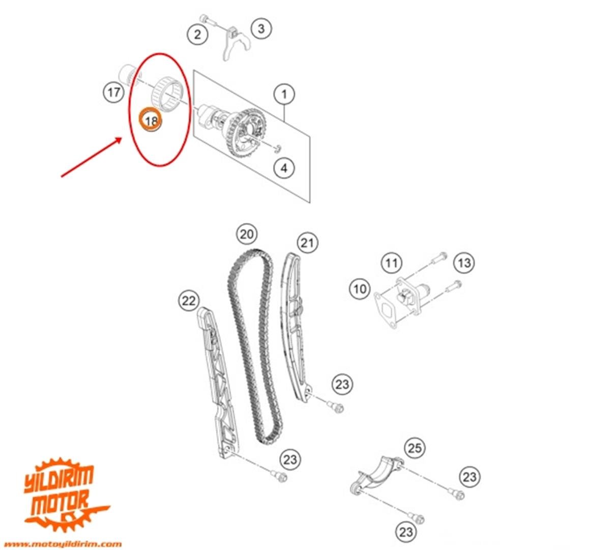 KTM 450 EXC EGZANTİRİK BİLYASI 14-24