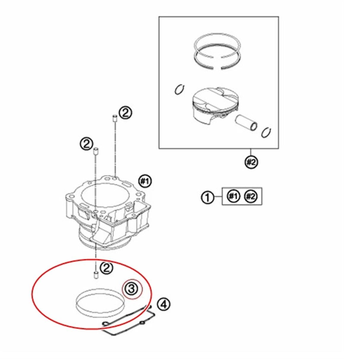 KTM 450 SX-F SİLİNDİR CONTASI 11-12