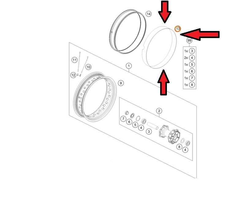 KTM 790/890/1190/1290 ADV JANT BANDI 13-25