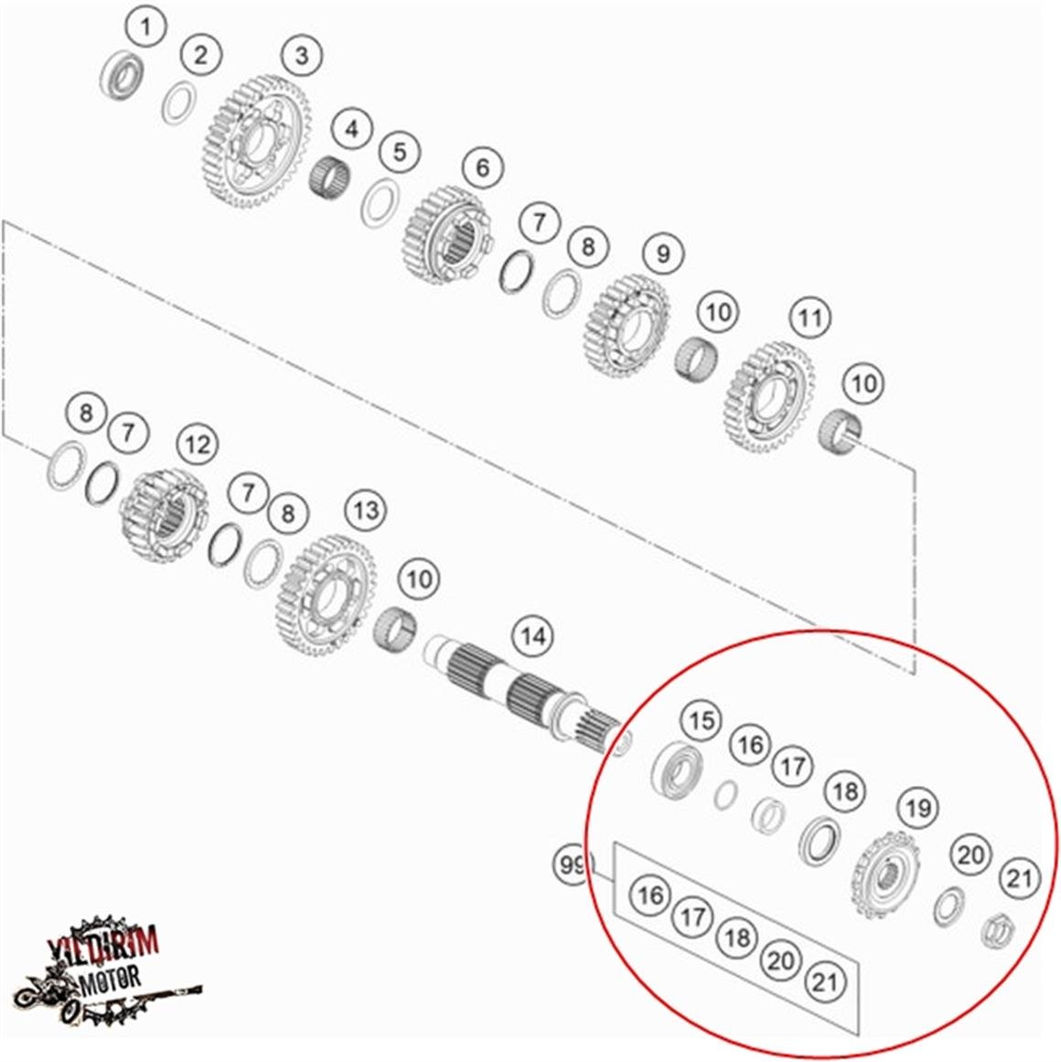 KTM 890 ADV ÖN DİŞLİ TAMİR TAKIMI 22-23