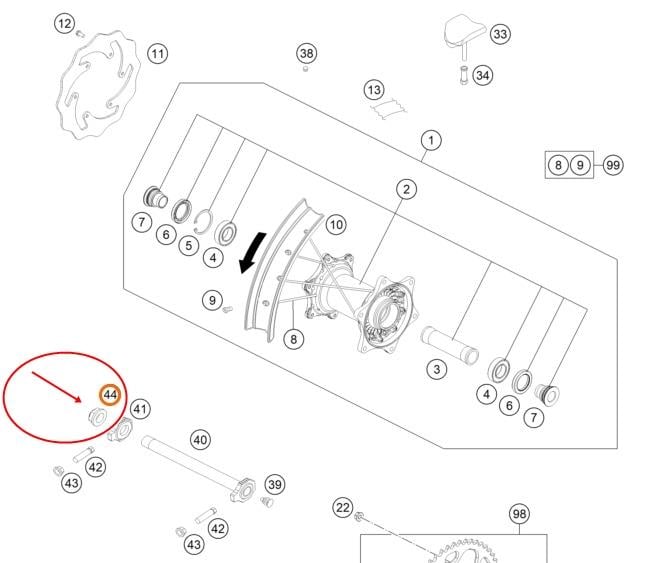 KTM ARKA TEKER MİL SOMUNU 2024