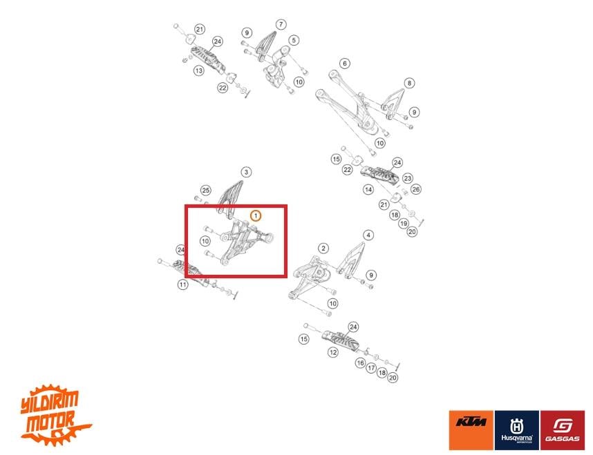 KTM DUKE 125/250/390 SAĞ ÖN BRAKET 2024 MODEL