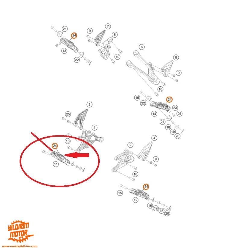 KTM DUKE 390 SOL ÖN BASAK PLASTİĞİ 2024