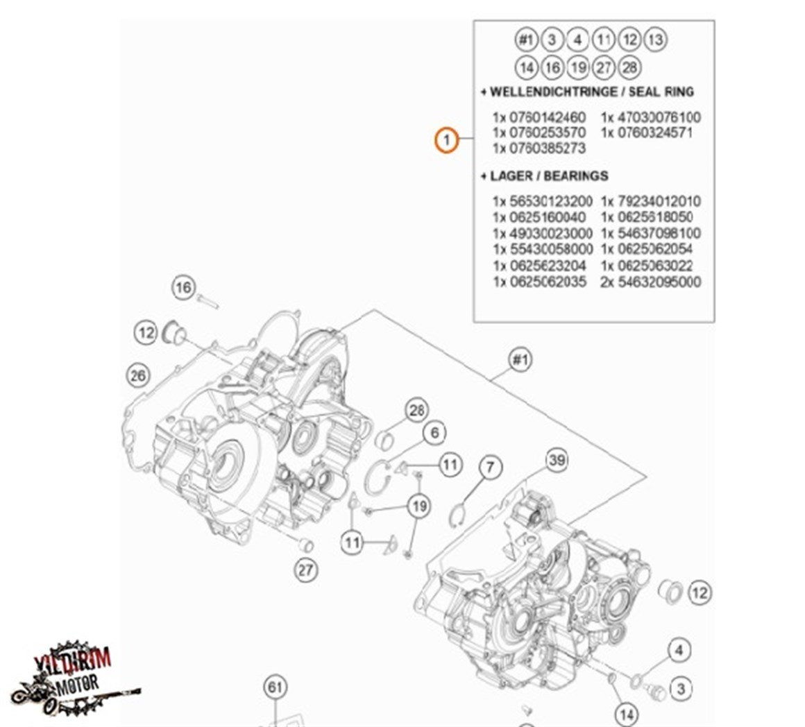 KTM EXC 250-300 MODELLER MOTOR BLOK 20-22