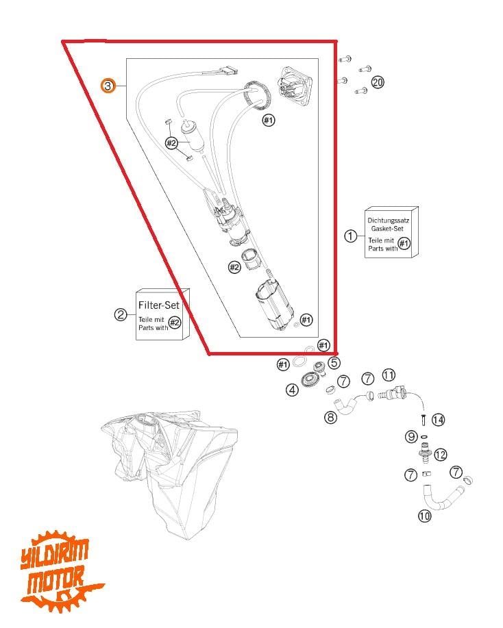 KTM EXC 250-F 12/16 YAKIT POMPASI
