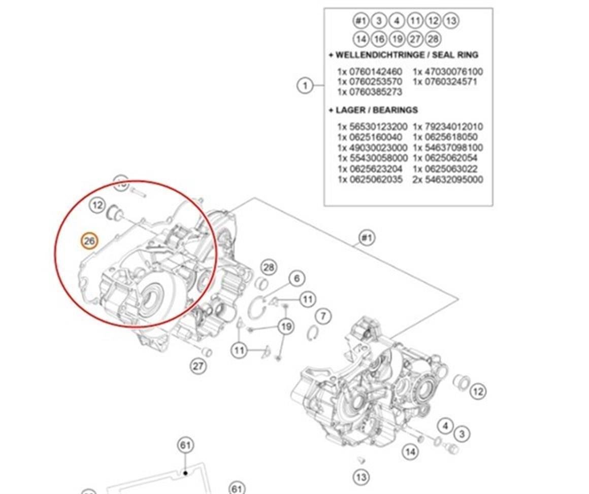 KTM EXC 250/300 Debriyaj Blok Contası 17-21