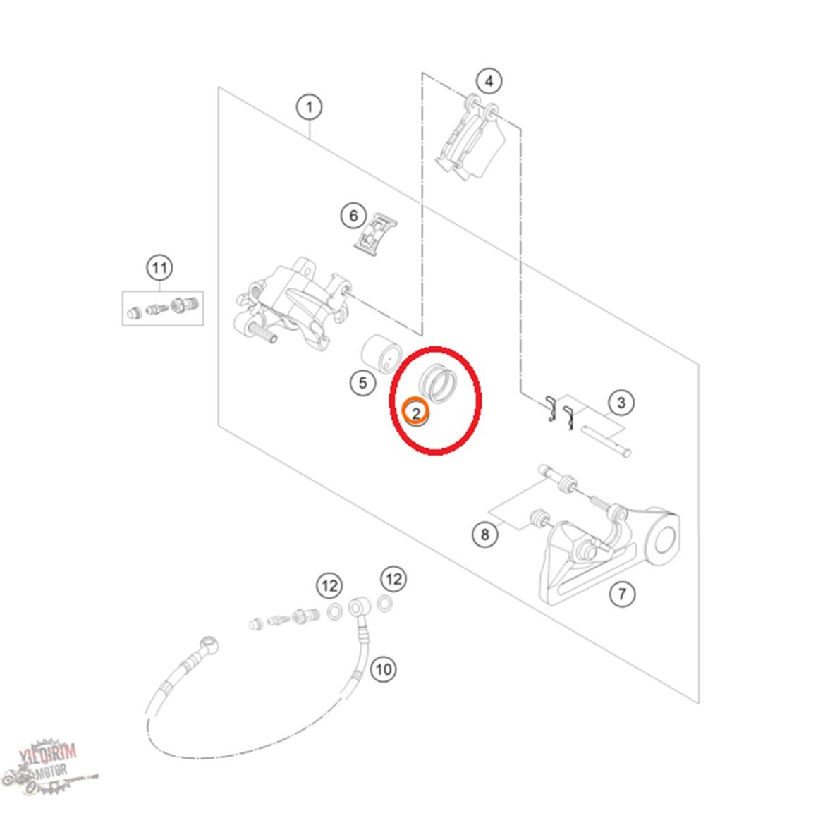 KTM EXC EXC-F Arka Fren Kaliperi Tamir Oringleri 17-19