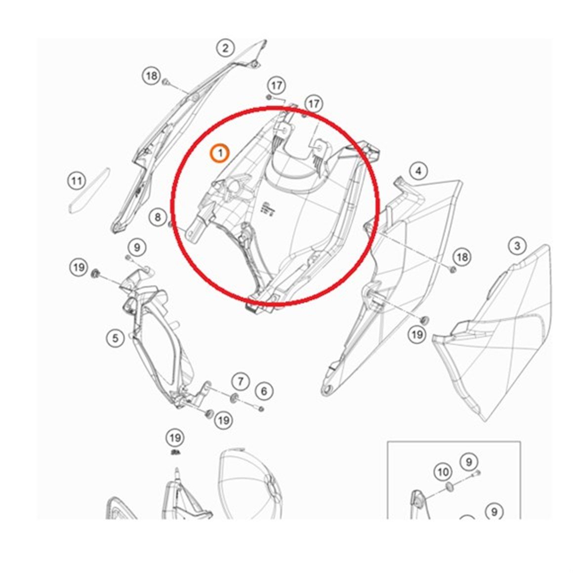 KTM EXC EXC-F Hava Filtre kutusu 18-19